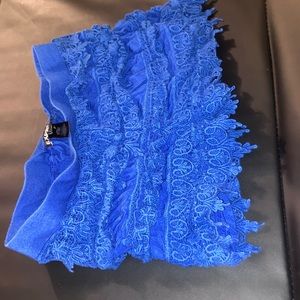 Express royal blue ruffle shorts